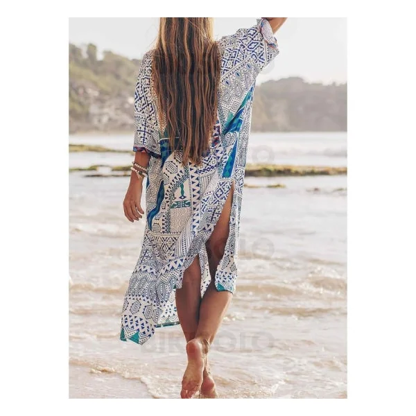 Robes de plage grande taille à motif