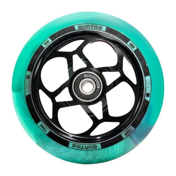 Roue trottinette LUCKY Quatro Noir/Bleu-vert 110mm