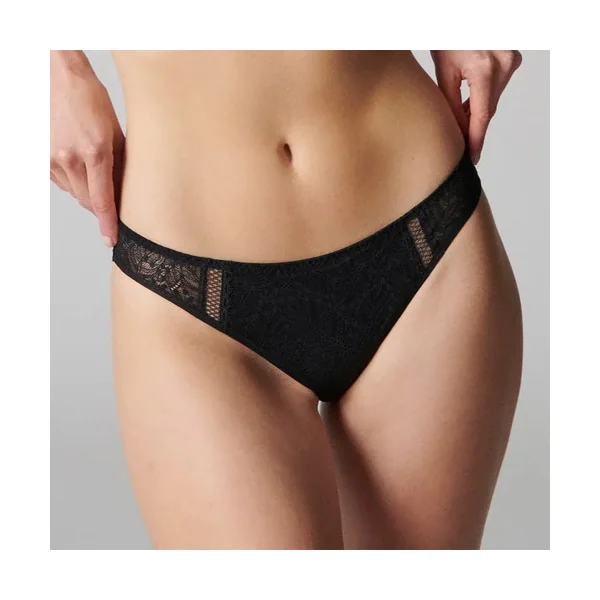 Simone Pérèle - Culotte bikini avec dentelle Noir M/2 Comète