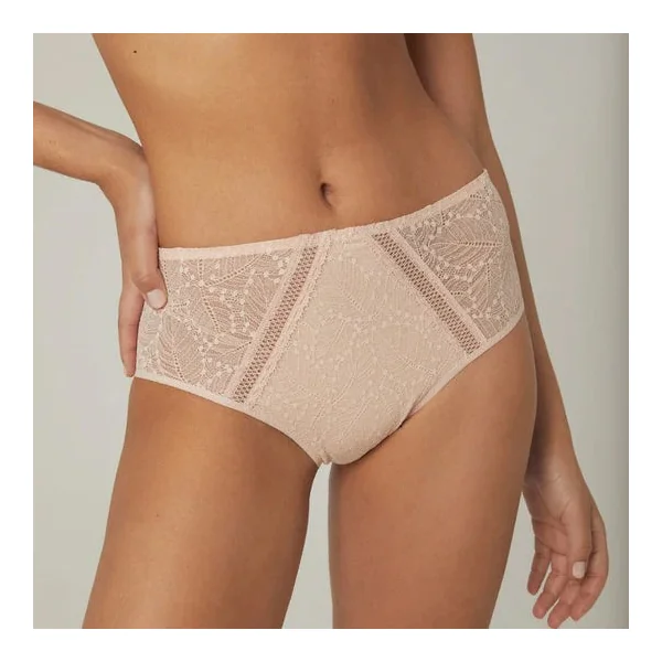 Simone Pérèle - Culotte haute en dentelle Sable Rosé XL/4 Comète