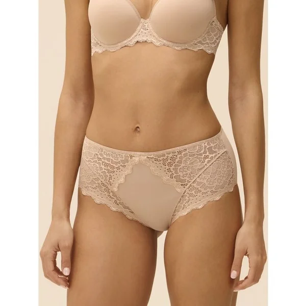 Simone Pérèle - Culotte taille haute avec dentelle Peau Rosée XL/4 Caresse