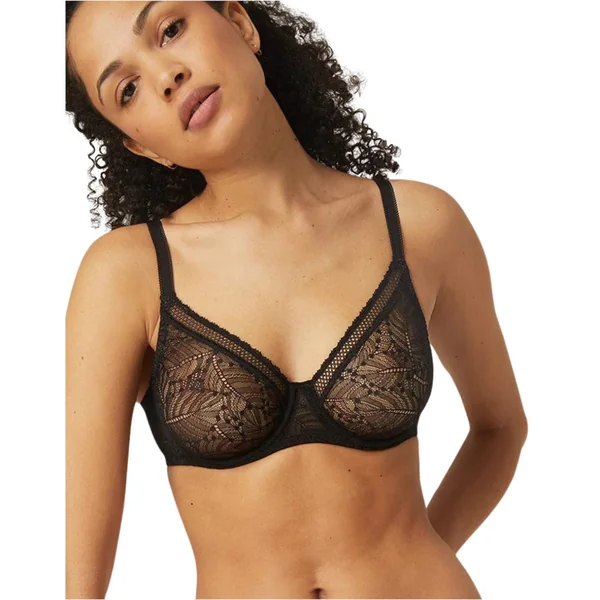 Simone Pérèle - Soutien-gorge moulé plongeant en dentelle avec armatures 38 (85) C Noir Comète