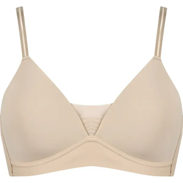Soutien-gorge doux et agréable avec détails en maille - Beige clair