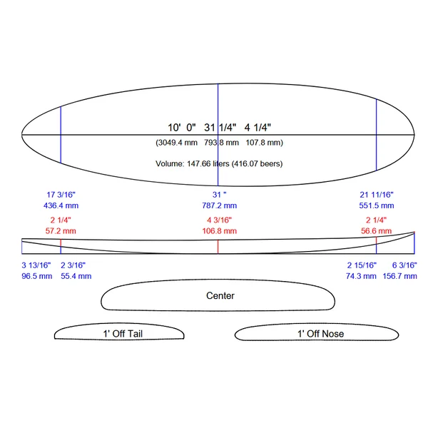 STAND UP PADDLE RIGIDE DUKE SURF-LONGBOARD 10’0 PAULOWNIA