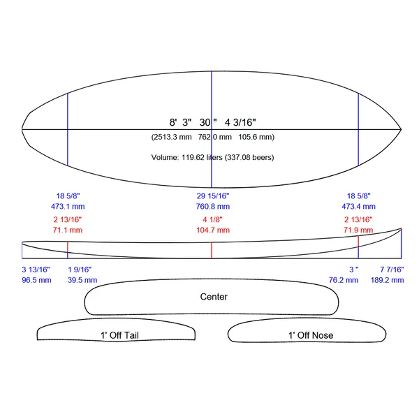 STAND UP PADDLE RIGIDE DUKE SURF-WAVE 8’3 PAULOWNIA