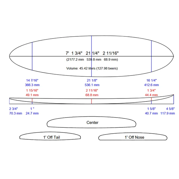 SURF DUKE EGG 7’2 PAULOWNIA