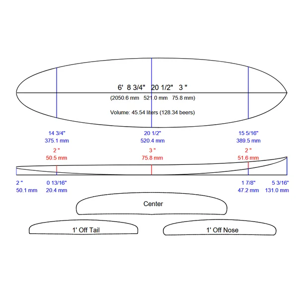 SURF DUKE EVOLUTIF 6’8 PAULOWNIA