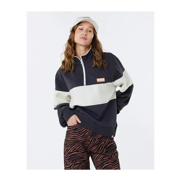 Sweat femme RIPCURL Fortaleza Half Zip Fleece Washed Black S