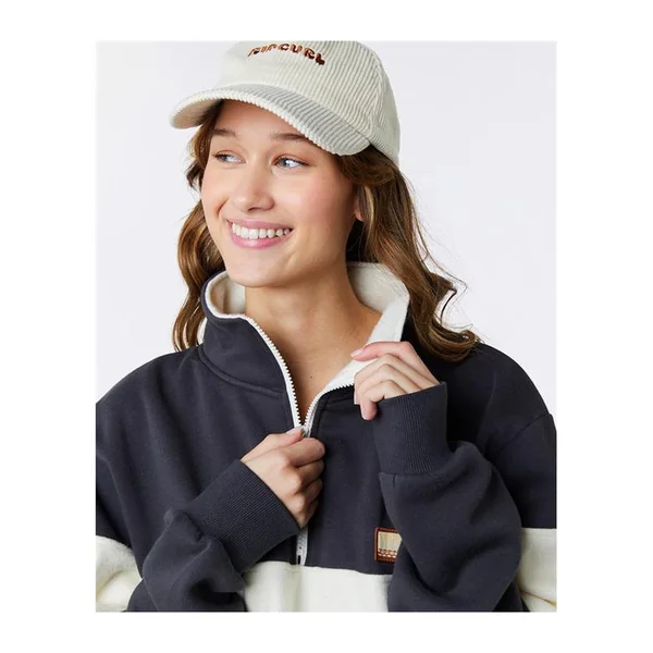 Sweat femme RIPCURL Fortaleza Half Zip Fleece Washed Black S