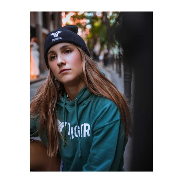 Sweatshirt TRIGGER College capuche Cyan