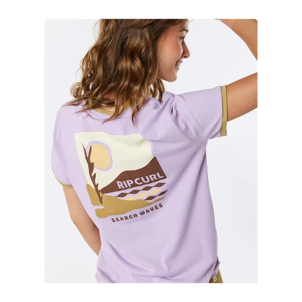 Teeshirt femme RIPCURL Color Block Ringer Tee Lilac