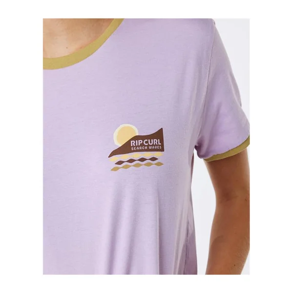 Teeshirt femme RIPCURL Color Block Ringer Tee Lilac