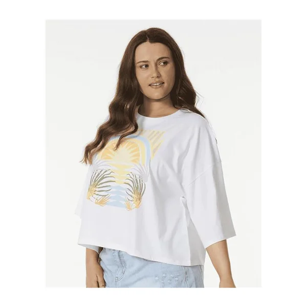 Teeshirt femme RIPCURL Glow Heritage Crop Tee White