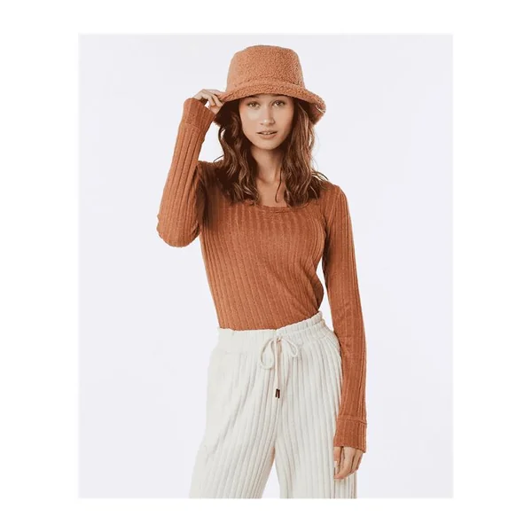 Teeshirt femme RIPCURL Open Neck Cosy Ls Light Brown