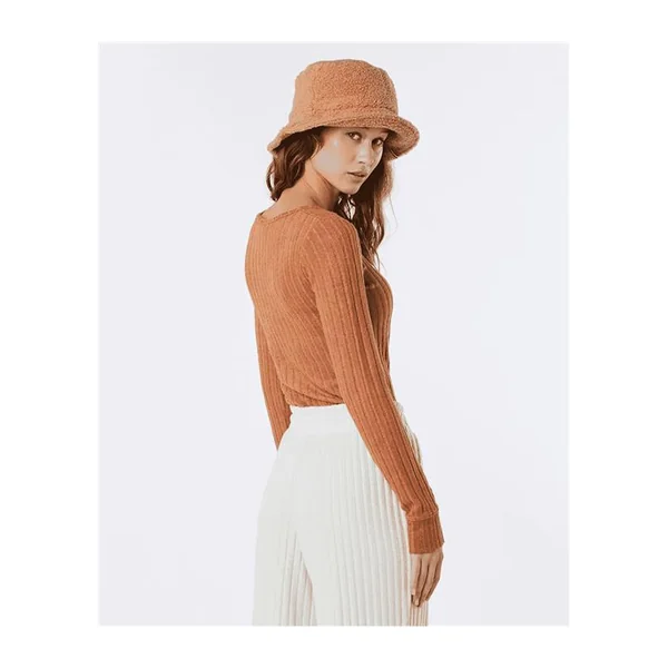 Teeshirt femme RIPCURL Open Neck Cosy Ls Light Brown
