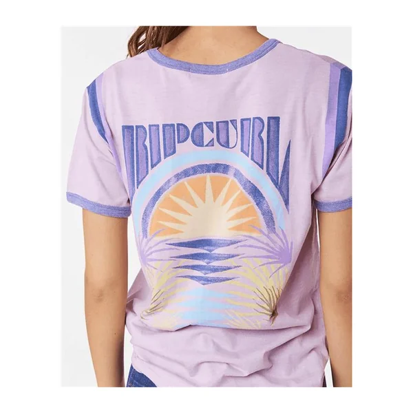 Teeshirt femme RIPCURL Ringer Surf Revival Tee Lilac
