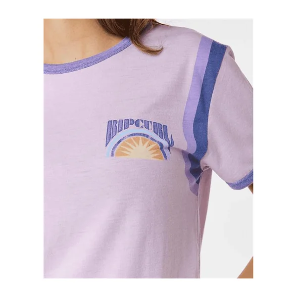 Teeshirt femme RIPCURL Ringer Surf Revival Tee Lilac