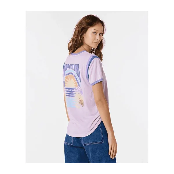 Teeshirt femme RIPCURL Ringer Surf Revival Tee Lilac