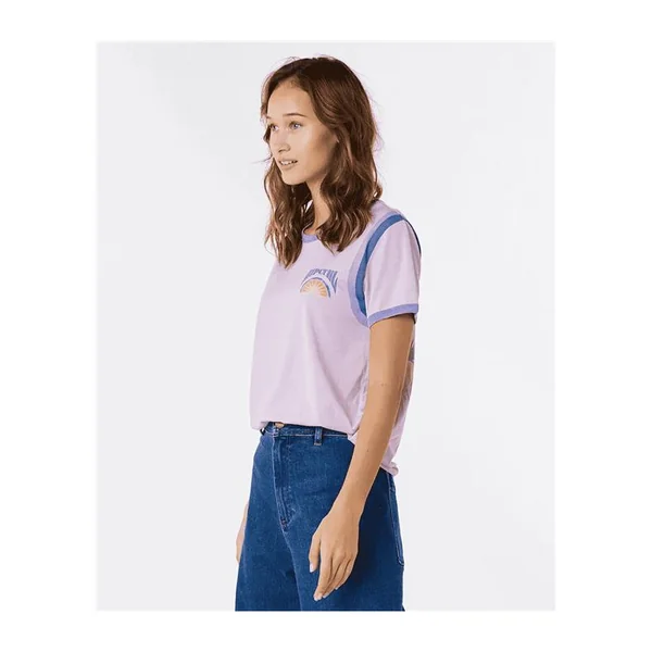 Teeshirt femme RIPCURL Ringer Surf Revival Tee Lilac