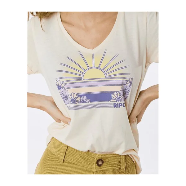 Teeshirt femme RIPCURL V Standard Tee Off White