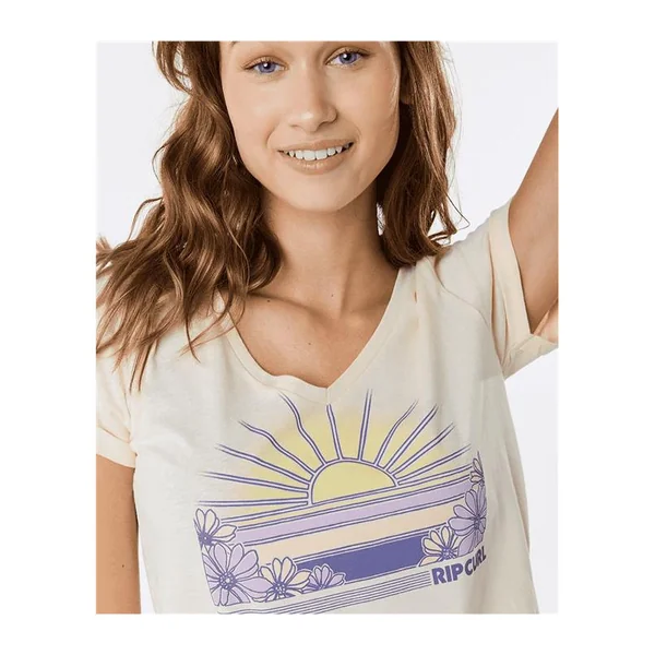 Teeshirt femme RIPCURL V Standard Tee Off White