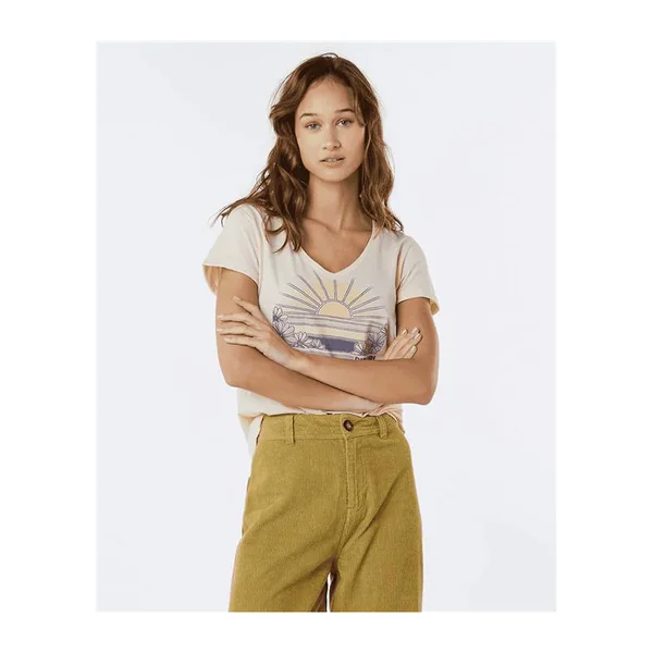 Teeshirt femme RIPCURL V Standard Tee Off White