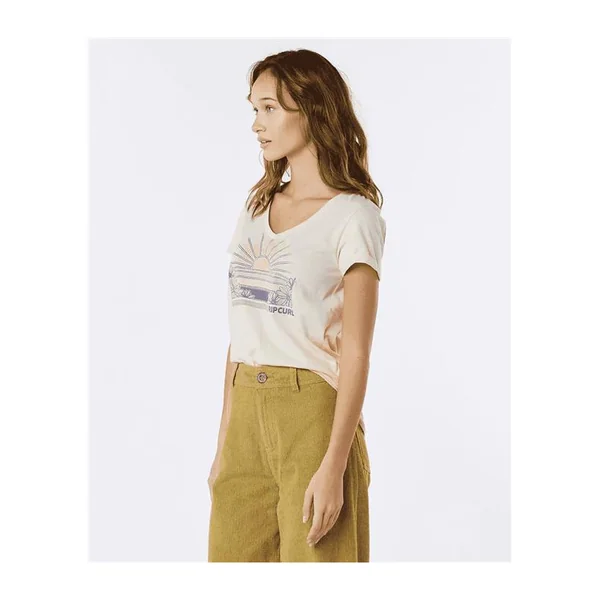 Teeshirt femme RIPCURL V Standard Tee Off White