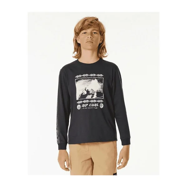 Teeshirt junior RIPCURL Pure Surf Ls Tee -Boy Washed Black