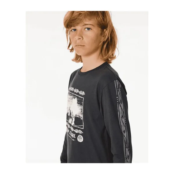 Teeshirt junior RIPCURL Pure Surf Ls Tee -Boy Washed Black