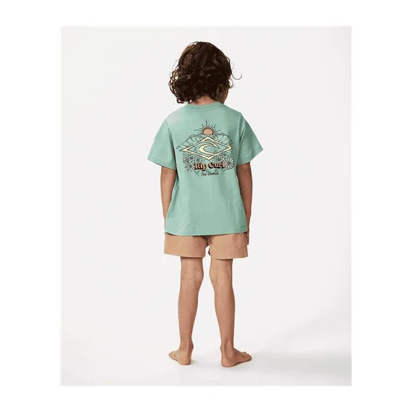Teeshirt junior RIPCURL Shred Town Barrel Tee - Boy Dusty Green 45019