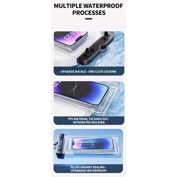 Waterproof Phone Pouch Drift Diving Swimming Bag Underwater Dry Bag Case Cover For Phone Water Sports Beach Pool Skiing 6 inch